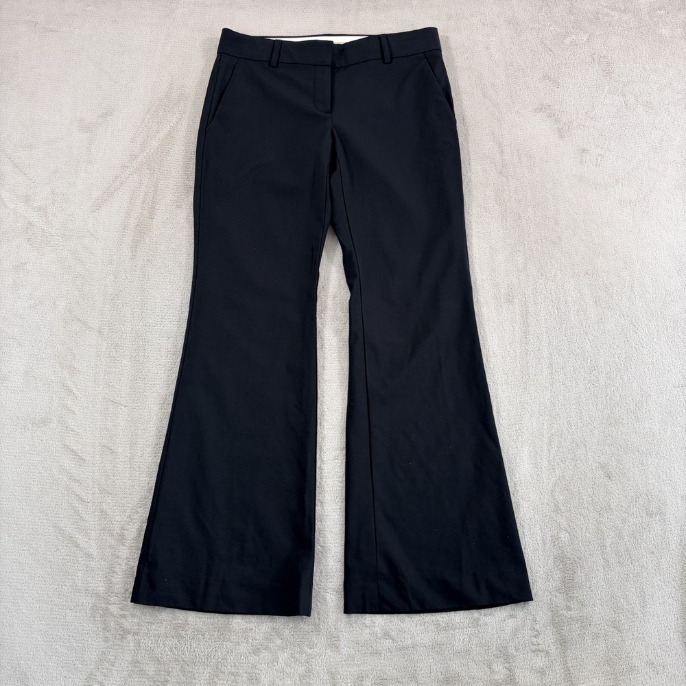 Theory Preston C Tailor Trouser Flared Pants in Black Stretch Wool Women 2